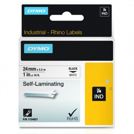 DYMO RhinoPRO 1734821 Beyaz/Siyah Lamine Vinil Şerit 24 mm x 5,5 mt